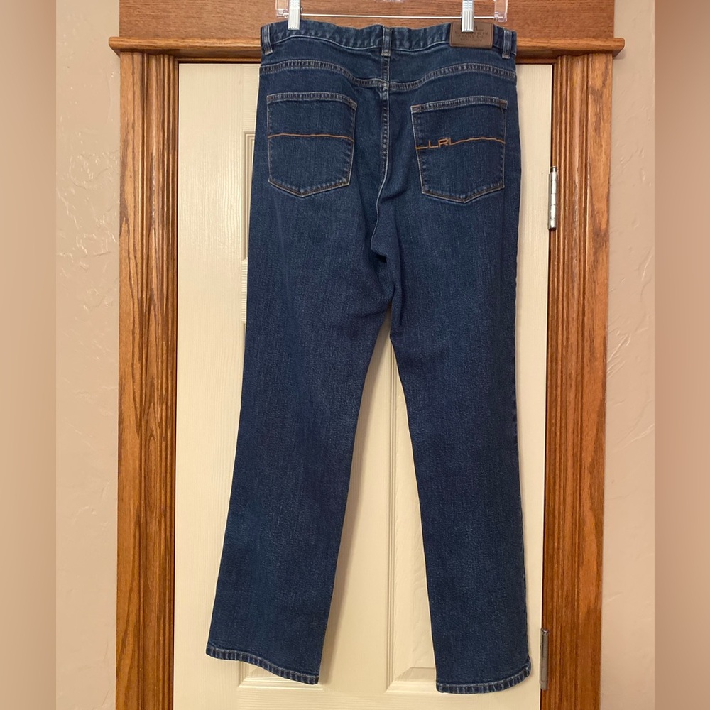 Lauren Ralph Lauren Womens Dark Blue Denim Jeans Sz 12 Straight Leg - Picture 2 of 10
